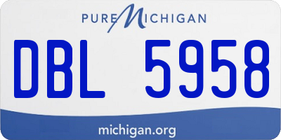 MI license plate DBL5958