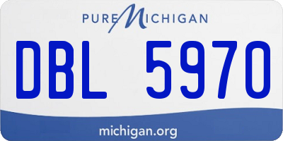 MI license plate DBL5970