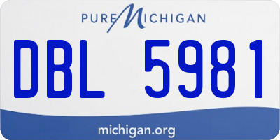MI license plate DBL5981