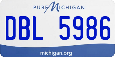 MI license plate DBL5986