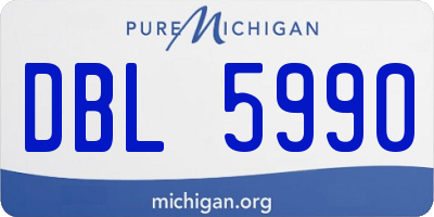 MI license plate DBL5990