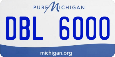 MI license plate DBL6000