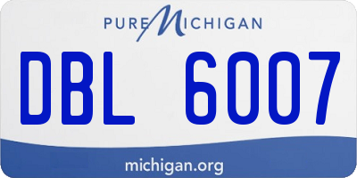 MI license plate DBL6007
