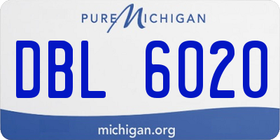 MI license plate DBL6020