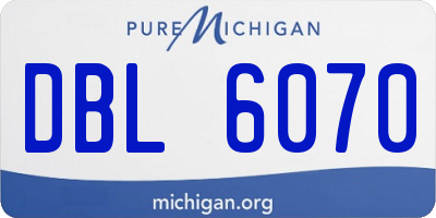 MI license plate DBL6070