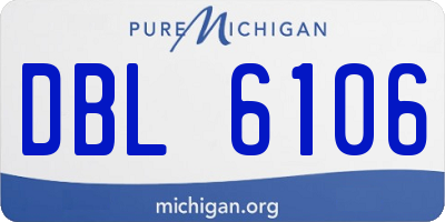 MI license plate DBL6106