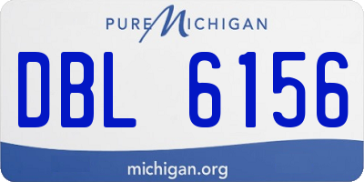MI license plate DBL6156