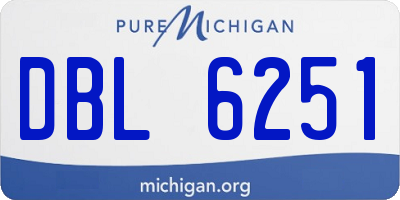 MI license plate DBL6251
