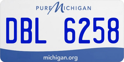MI license plate DBL6258