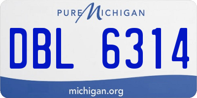 MI license plate DBL6314