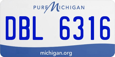 MI license plate DBL6316