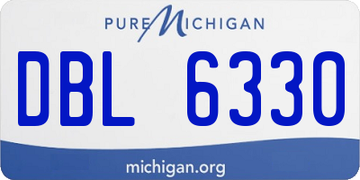 MI license plate DBL6330