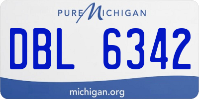 MI license plate DBL6342