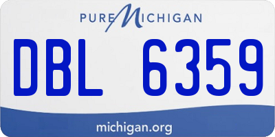 MI license plate DBL6359