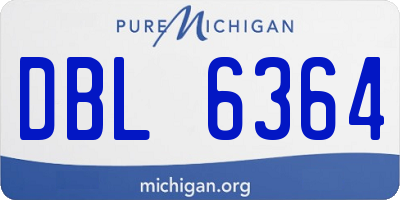MI license plate DBL6364