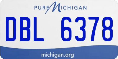 MI license plate DBL6378