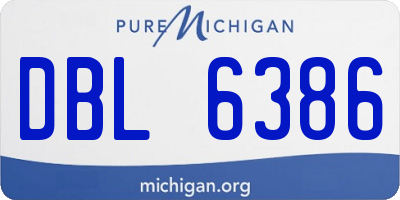 MI license plate DBL6386