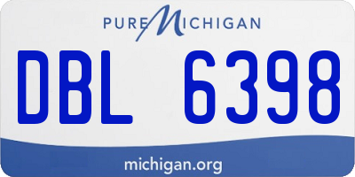 MI license plate DBL6398
