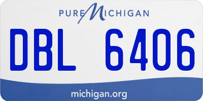 MI license plate DBL6406