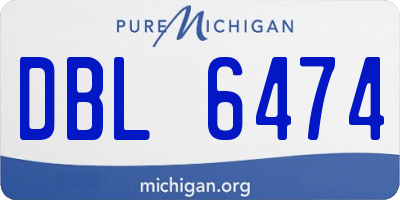 MI license plate DBL6474