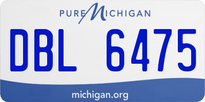 MI license plate DBL6475