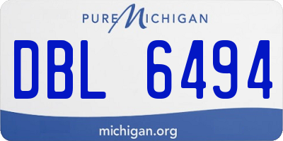 MI license plate DBL6494