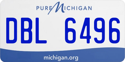 MI license plate DBL6496