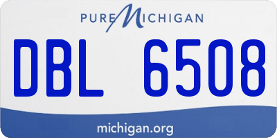 MI license plate DBL6508