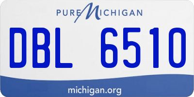 MI license plate DBL6510