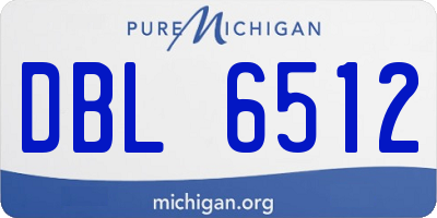 MI license plate DBL6512