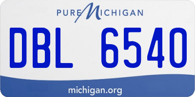 MI license plate DBL6540
