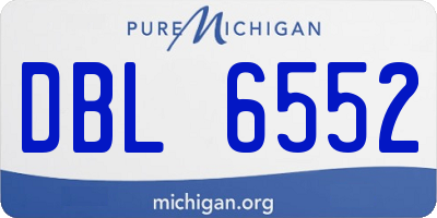 MI license plate DBL6552