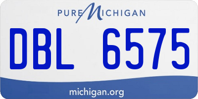 MI license plate DBL6575