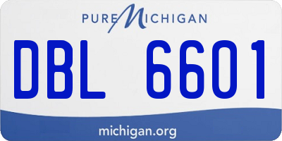 MI license plate DBL6601