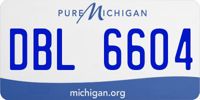 MI license plate DBL6604