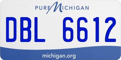 MI license plate DBL6612