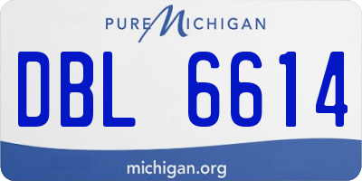 MI license plate DBL6614