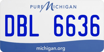 MI license plate DBL6636