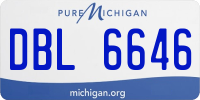 MI license plate DBL6646