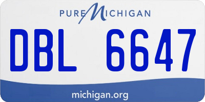 MI license plate DBL6647