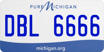 MI license plate DBL6666