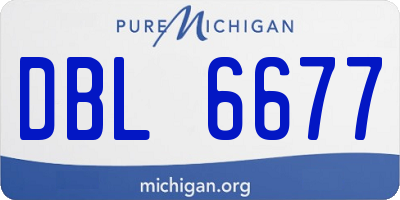 MI license plate DBL6677