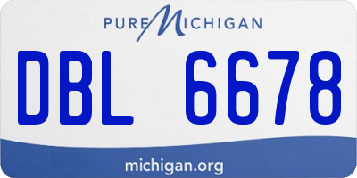 MI license plate DBL6678