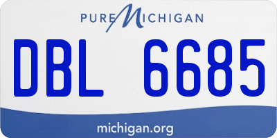 MI license plate DBL6685