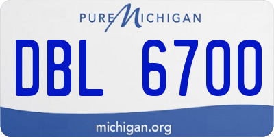 MI license plate DBL6700