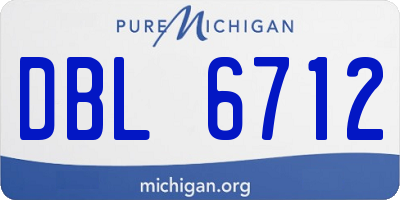 MI license plate DBL6712