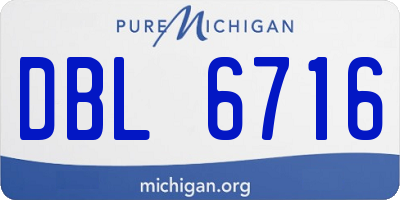 MI license plate DBL6716