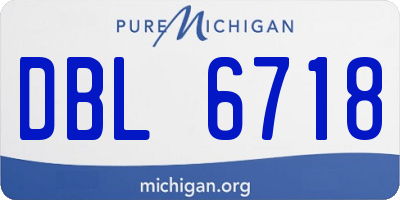 MI license plate DBL6718