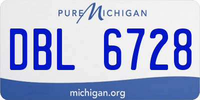 MI license plate DBL6728