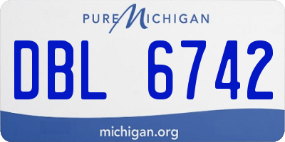 MI license plate DBL6742
